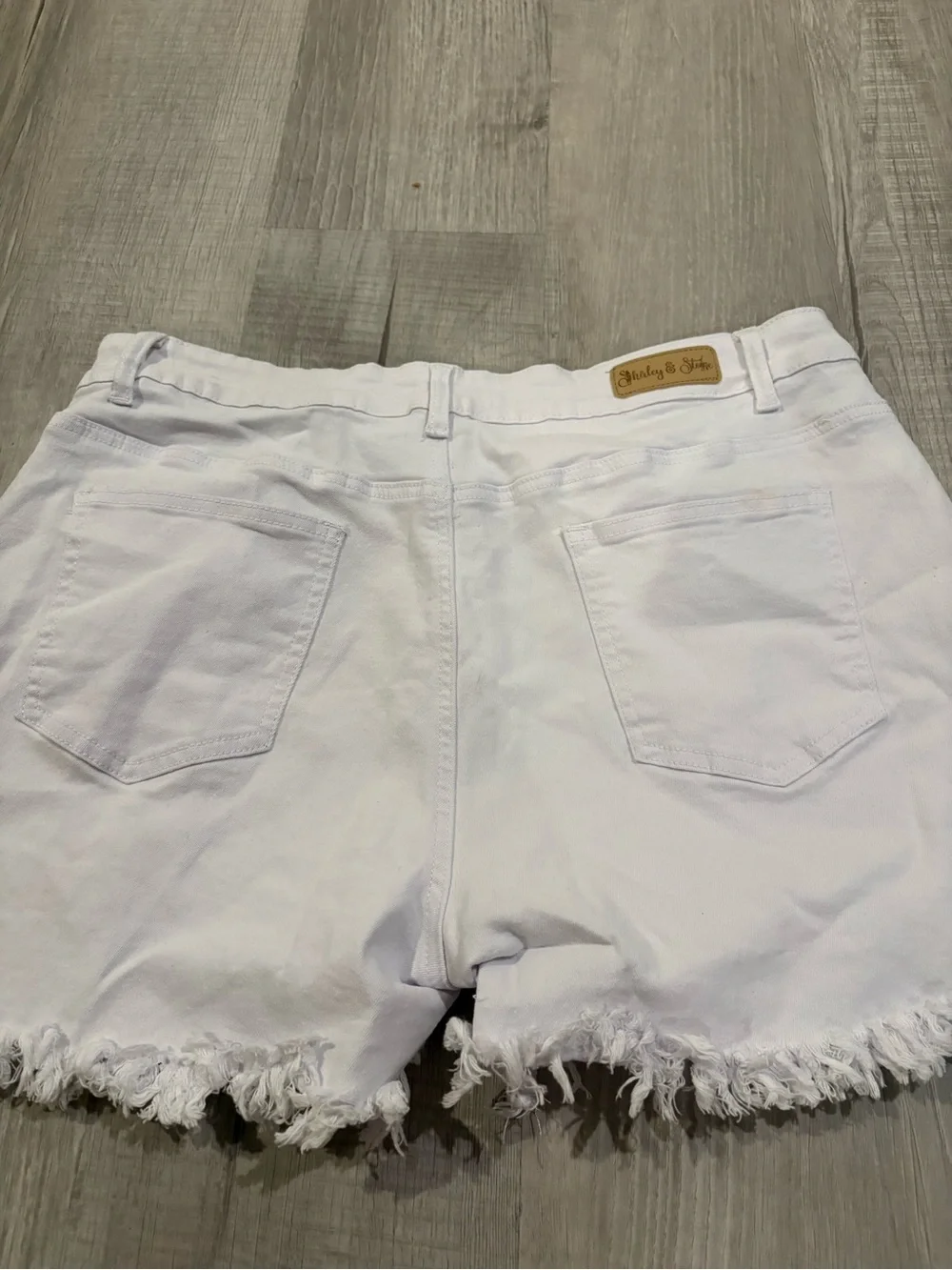 Shirley & Stone White Denim Shorts…XL